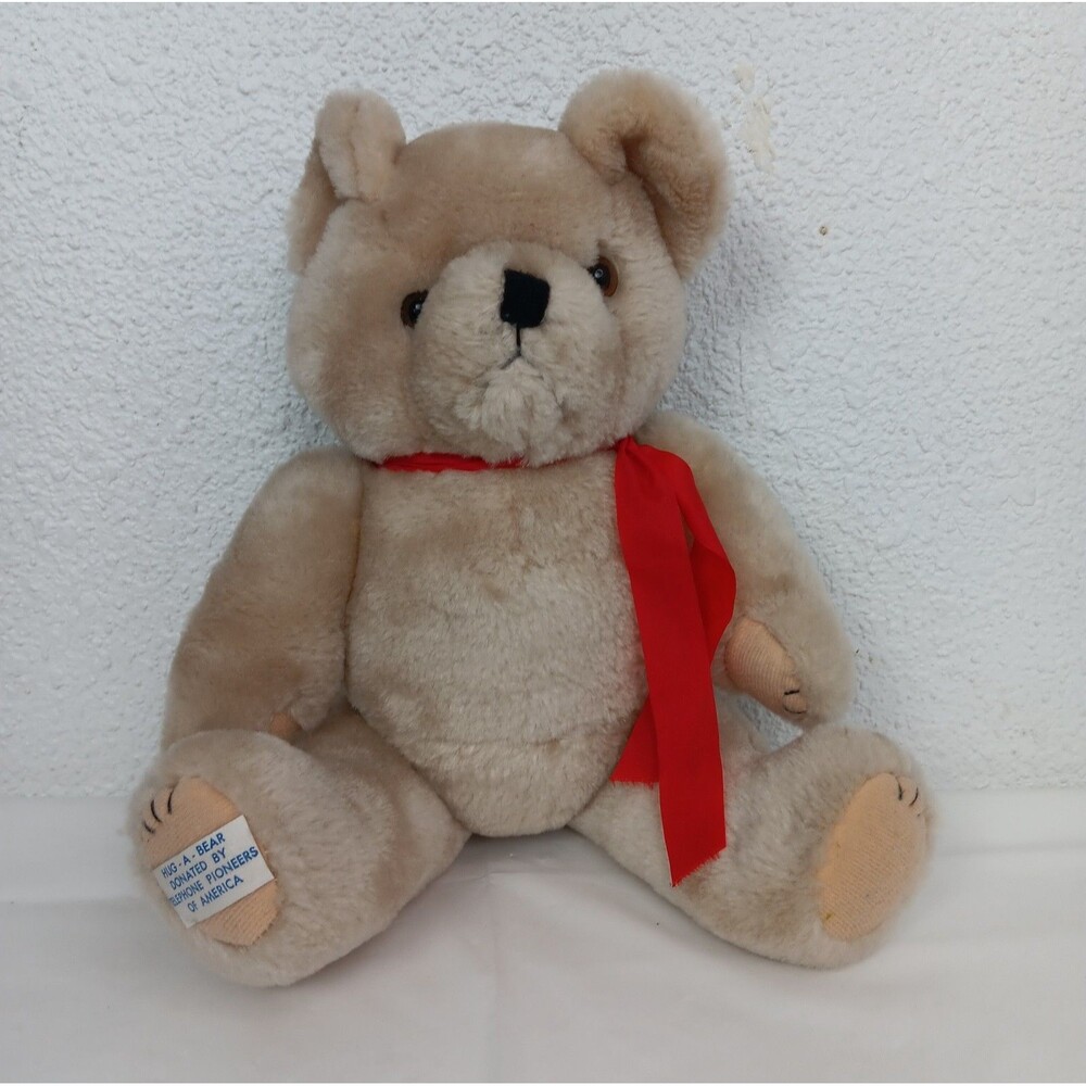 Jasco Jointed Teddy Bear Donated by Telephone Pioneers Of America Vintage Plush